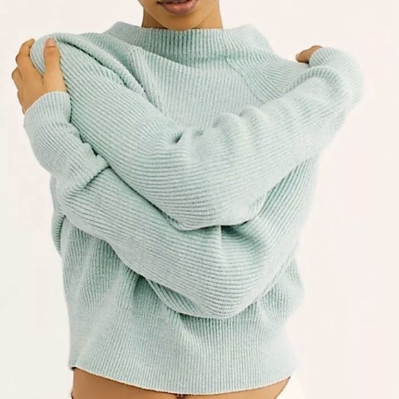 Free People Sweaters - Free People Mint Green Too Good Pullover Sweater Size Large